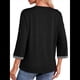 thumbnail image 4 of Camisas de Mujer, Camisetas de Moda con Mangas 3/4, Lindas Blusas Casuales de Cuello Redondo, Blusas Básicas Negro L, 4 of 6