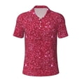 thumbnail image 2 of Daiia Red Glitter Pattern Men’s Polo Shirts,Solid Deck Shirt,Classic Fit, Breathable Cotton Polo for Casual and Sport Wear-XX-Large, 2 of 7