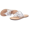 thumbnail image 2 of Women's Casual Flat Slide Sandals Criss Cross Strappy Open Toe Beach Thong Sandals., 2 of 6