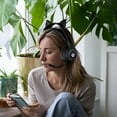 thumbnail image 2 of Comfort Kids Headphones for School,Wired Headphone Esports Game Computer Headset with Cute Ears Noise Cancelling Lightweight,for Computer/Laptop/PC/android/Cell Phones,Black, 2 of 5