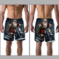 thumbnail image 3 of luoweisi Men's Beach Shorts Quick Dry Swim Trunks with Mesh Lining Santa Claus Motorcycle S, 3 of 5