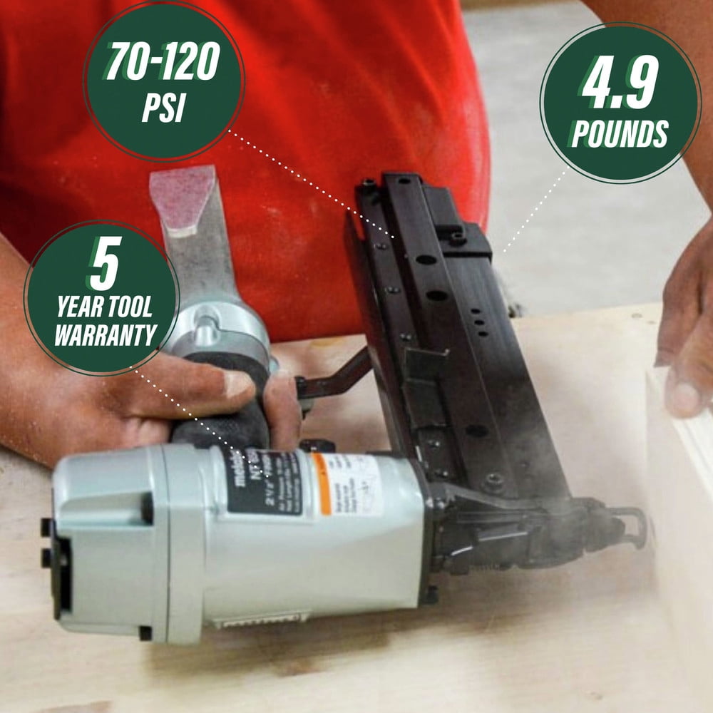 Metabo HPT NT65A5M, 16 Gauge Pro Finish Nail Gun, 120PSI