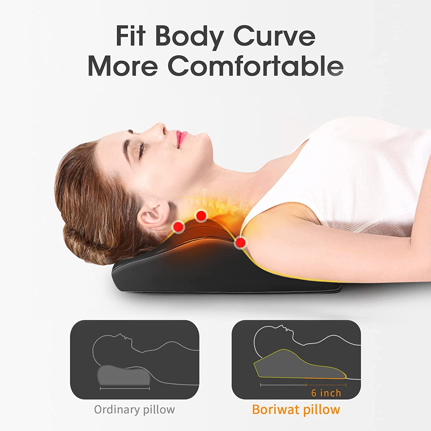 Boriwat Back Massager with Heat, Shiatsu Neck and Back Massager Pillow for  Pain Relief, Massagers for Neck and Back, Shoulder, Fathers Day Gifts for