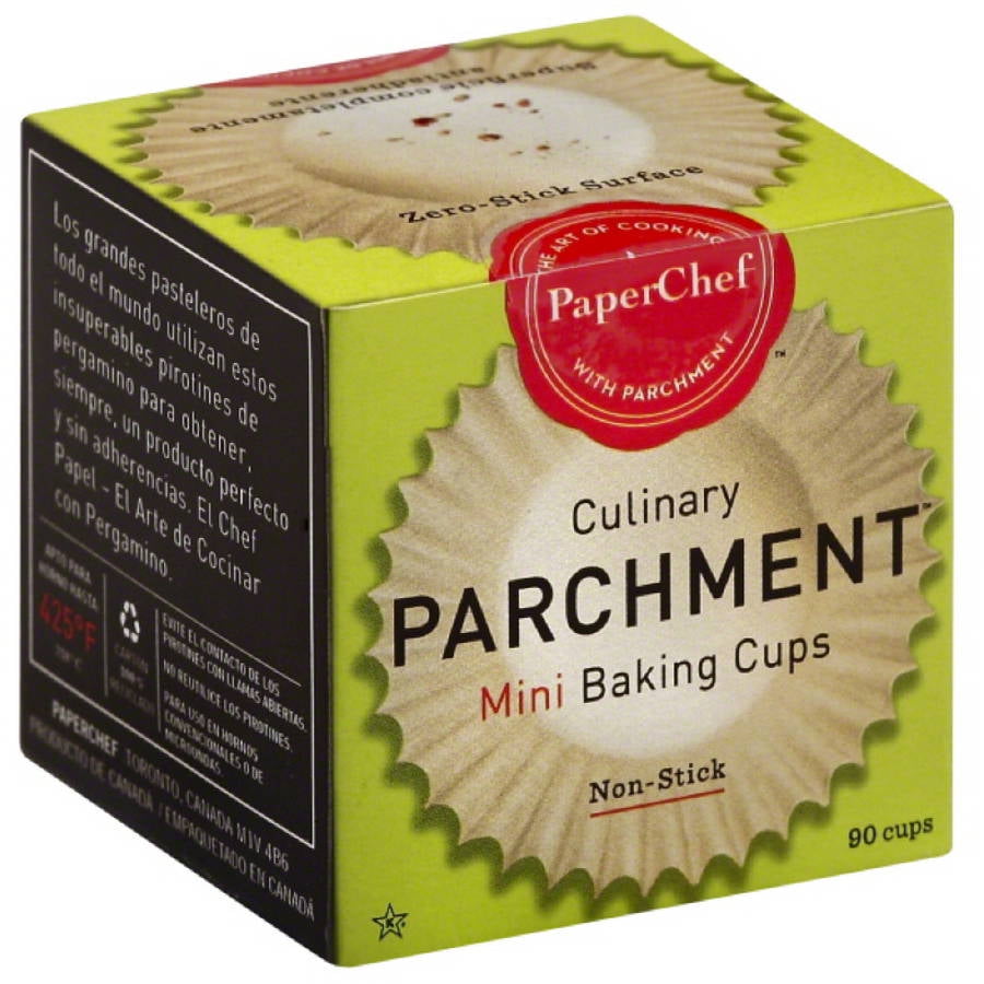 Paper Chef Culinary Parchment Baking Cups, Mini, 90 count, (Pack of 12