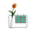 thumbnail image 1 of Tarjeta de jarrón artificial de tulipanes colorido Feliz Navidad Unbranded Tamaño del soporte 25 x 17 cm, 1 of 3