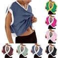 thumbnail image 1 of HVOBTTY T-Shirt de Plage d'Été Doux pour Femmes, Décontracté, Couleur Unie, Manches Courtes, Col Rond, Dos Ajouré, Sport, Entraînement, Course, Yoga, Haut, Noir, G, 1 of 5
