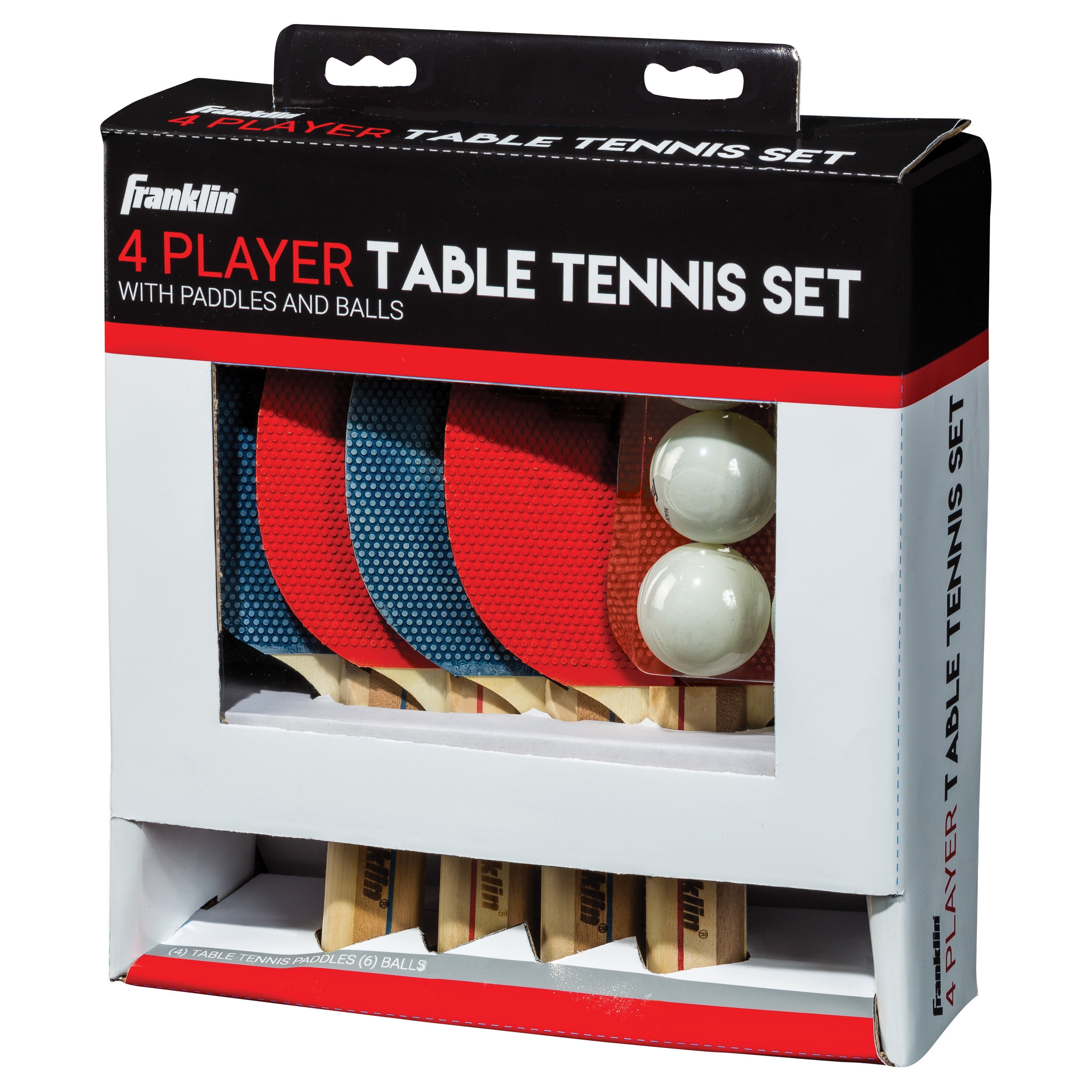 Franklin Sports Table Tennis Paddles + Balls Set - 4 Player Set