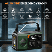 AUOSHI 20000mAh Weather Radio, NOAA/AM/FM Emergency Radio with USB/Solar/Hand Crank Charging, Flashlight, SOS Alarm, Compass, Battery Operated for Hurricane Preparedness