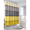 thumbnail image 3 of Farmhouse Rustic Wood Texture Shower Curtain, Yellow Grey Bathroom Decor Curtains Set with Hooks, Waterproof Fabric Home Accessories， Stall 36 X 78 Inch, 3 of 6