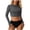 #0444-Gray, variant on Women's Rash Guards Long Sleeve Crop Top Swimsuit Quick Dry Stretchy UV Protection Surfing Swimwear Tops for Beach Pool Vacation Gift