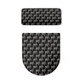 thumbnail image 2 of HELLHERO Monochrome Pattern Toilet Lid Dust Cover Set, Stays in Place Dust-Proof Polyester Fabric Toilet Cover Set, 2 of 7