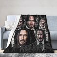 thumbnail image 3 of Keanu Actor Reeves Throw Blanket Flannel Blanket Warm Soft Microfiber Blanket for Living Room Couch Sofa Bedroom Decor Gifts 50""x40"", Black, 3 of 6