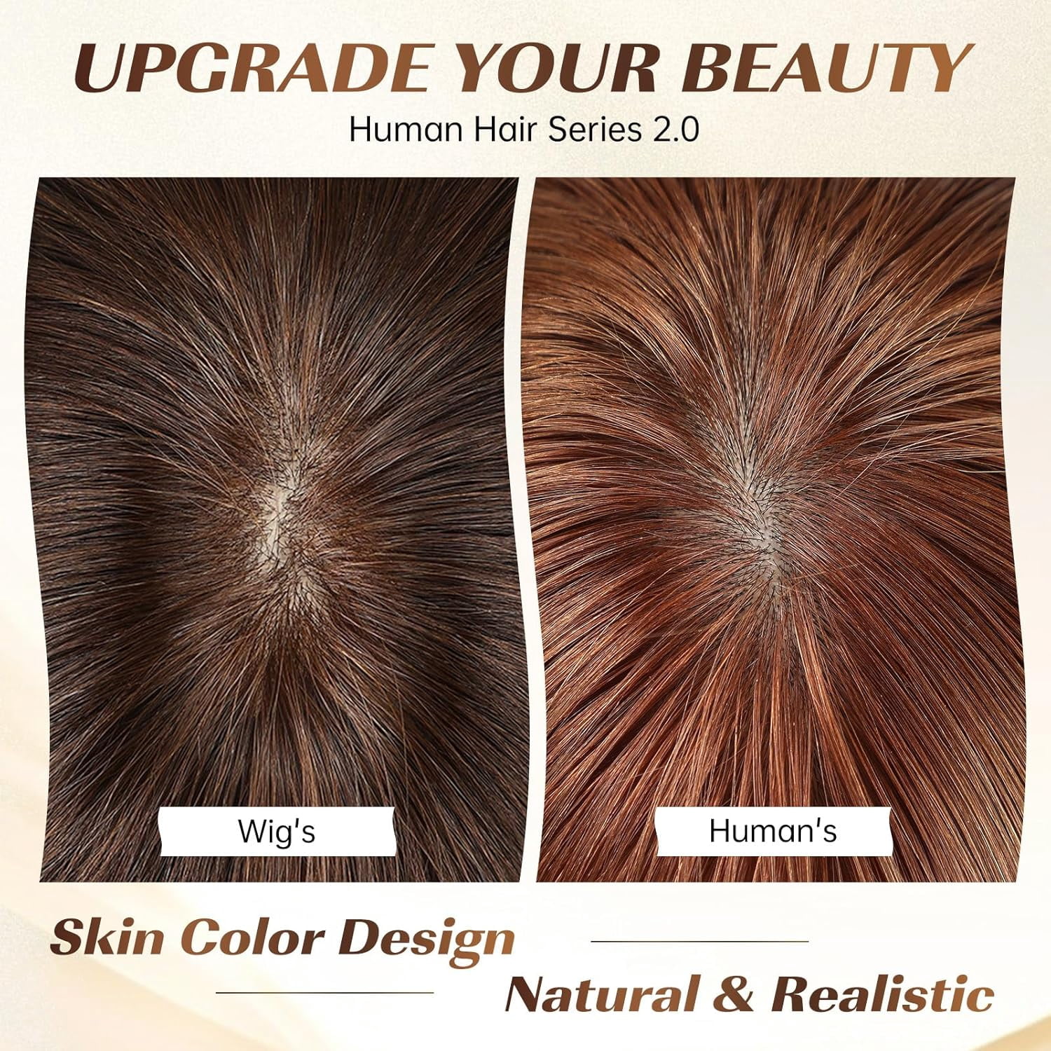 DOPI 10 Inch Brown Mixed Blonde Wigs Human Hair for Women, Remy Human Hair Wigs, Human Hair Wigs with Bangs
