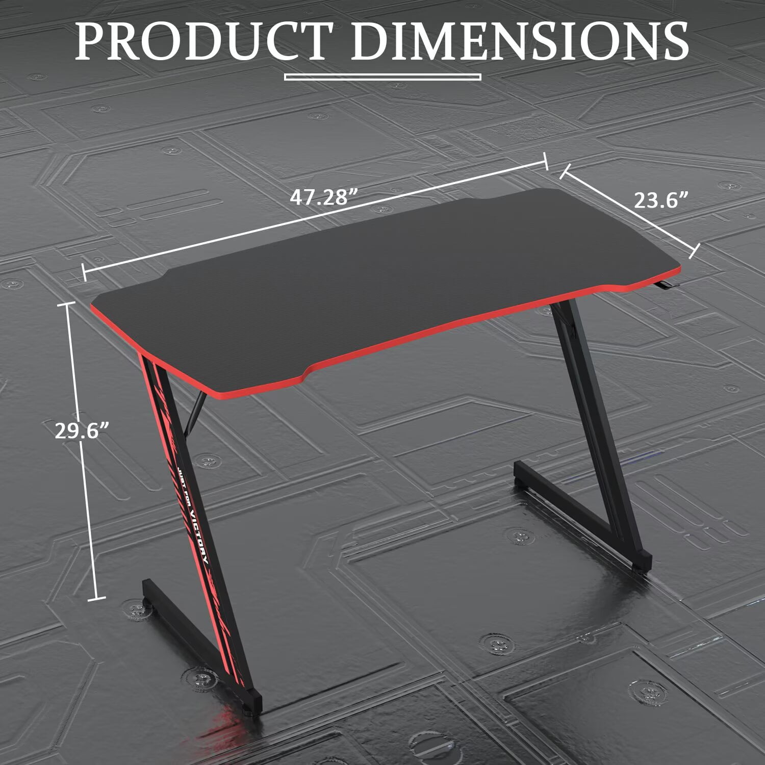 YRLLENSDAN,Gaming Computer Desks,Gaming Pc Desk,Computer Table Desk,Headphone Hook,Z-Shaped Steel Leg,47 Inch,Blue and Red