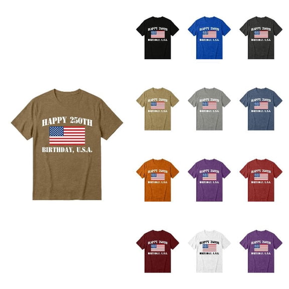 WAYUTE Boys T Shirts Youth Kids 250th Anniversary USA Shirt Independence Day Short Sleeve Us National Flag Graphic Tees Summer Casual