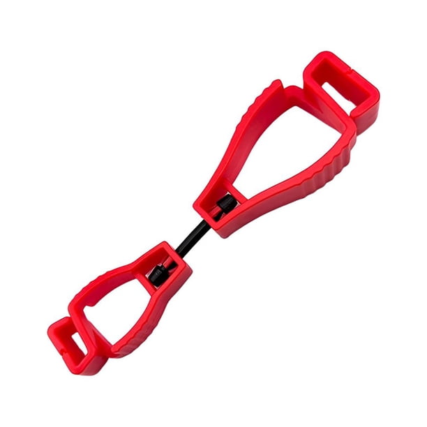 Eigraketly Glove Grabber Clip Multipropósito Anti-pérdida Clips Holder Guantes de plástico Guardián para trabajadores de trabajo Bomberos Artesanía Rojo