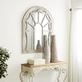 thumbnail image 2 of DecMode 36" x 44" Beige Window Pane Inspired Wall Mirror with Arched Top, 2 of 13