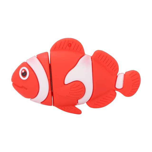 Unidad flash USB de alta velocidad con diseño de pez payaso rojo, 16 GB