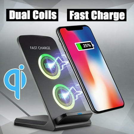 10W Qi Wireless Fast Charger Dock Stand Charging Pad Desk Holder For iPhone XS Max/XS/XR/X/8 Plus/8;For Samsung Galaxy Note 9/8 S10 S10 Plus/s10 S9 Plus/S9 S8 Plus/S8
