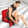 Black Wooden Extra Wide Stadium Chair with Back Support, Foldable