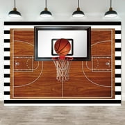Haboke 75ft Basketball Theme Backdrop Boys 1st Birthday Photography Background Kids Sports Basketball Court Party Banner Decorations