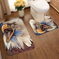 thumbnail image 2 of Xecao Eagle With USA Flags 2-Piece Vintage Seamless Anti-Skid Mat Set, featuring a stylish pattern for a safe and elegant toilet rug experience, 2 of 6