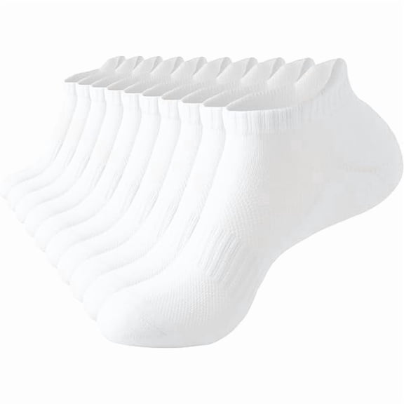 Eryueer Ankle Socks for Women, Cushioned Low Cut Running Socks Breathable Cotton Gym Socks for Women 5 Pairs