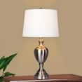 thumbnail image 2 of Fangio Lighting 's #1566BS 30 in. Urn w/Pedestal Base Metal Table Lamp in Brushed Steel, 2 of 2