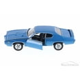 thumbnail image 3 of 1969 Pontiac GTO, Blue - Welly 22501 - 1/24 Scale Diecast Model Toy Car (Brand New, but NOT IN BOX), 3 of 4