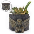 thumbnail image 4 of Estatuillas de maceta de ángel suculentas decorativas de escritorio maceta de cactus para interiores y exteriores jarrón de bonsái para DYNWAVEMX Jarrón de resina suculenta, 4 of 7