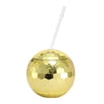 thumbnail image 4 of Copa de bola de discoteca de 600 ml, taza de copa de vino de paja para fiesta de discoteca (dorado) Likrtyny  Libre de BPA, 4 of 8