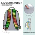 thumbnail image 5 of Rainbow Checkerboard Backpack for School,Cute School Bag,Schoolbag with Adjustable Shoulder Straps & Padded Back,15.3"x11"x6.7", 5 of 6