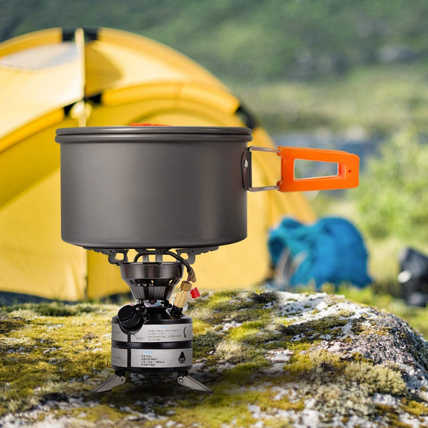 XYCCA 1,95 litre (pot + bouilloire) Batterie de cuisine de camping pour 1 à  2 personnes Bouilloire de feu de camp Kit de cuisine en plein air  Casseroles pour randonnée Randonnée Pique-nique