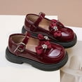 thumbnail image 4 of DMDUOU Girls Dress Shoes Chunky Loafers for Girl Penny Loafers Round Toe School Uniform Slip On Oxford Shoes Red 5.5-6Years, 4 of 6