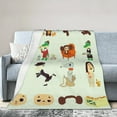 thumbnail image 2 of Playful Monkey & Crocodile Print Flannel Blanket - Cozy, Warm, Durable Polyester Throw with Cartoon Character Design for All Seasons, Machine Washable, Allseason Blanket|Playful Design|Soft Texture, 2 of 10