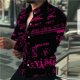 thumbnail image 1 of Camisa de hombre con solapa de letra para exteriores, ropa de calle de manga larga con estampado de botones, diseñador de moda, informal, transpirable, 1 of 6