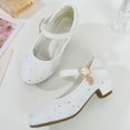 thumbnail image 6 of Girls Dress Shoes Glitter Princess Shoe Mary Jane Low Heels Party Wedding Prom Footwear for Toddler Kids, 6 of 6