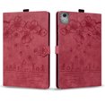 thumbnail image 2 of Case for Lenovo Tab M11 Plus/K11 Plus 11.5 inch 2024 with Stand, Card Slot, Embossed Flower PU Leather Folio Magnetic Cover with Pen Holder, Red, 2 of 7