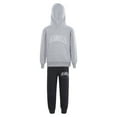thumbnail image 5 of YONGHS Kids Boys Girls 2 Pieces Sweatsuit Letter Print Hoodies Sweatshirt and Jogger Pants Set Gray&Black 9-10, 5 of 7