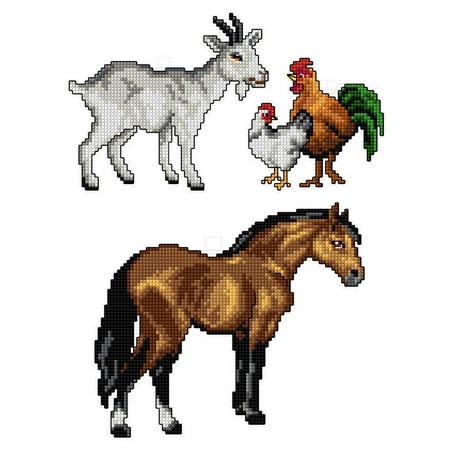 UPC: 4779055670389 | Farm Animals 128CS Counted Cross-Stitch Kit