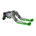 thumbnail image 1 of Palancas de freno y embrague cortas y largas para Yamaha MT-07 14-22, palanca de freno ajustable en 6 posiciones, aleación de aluminio, mango de titanio con extremo verde, 1 of 1