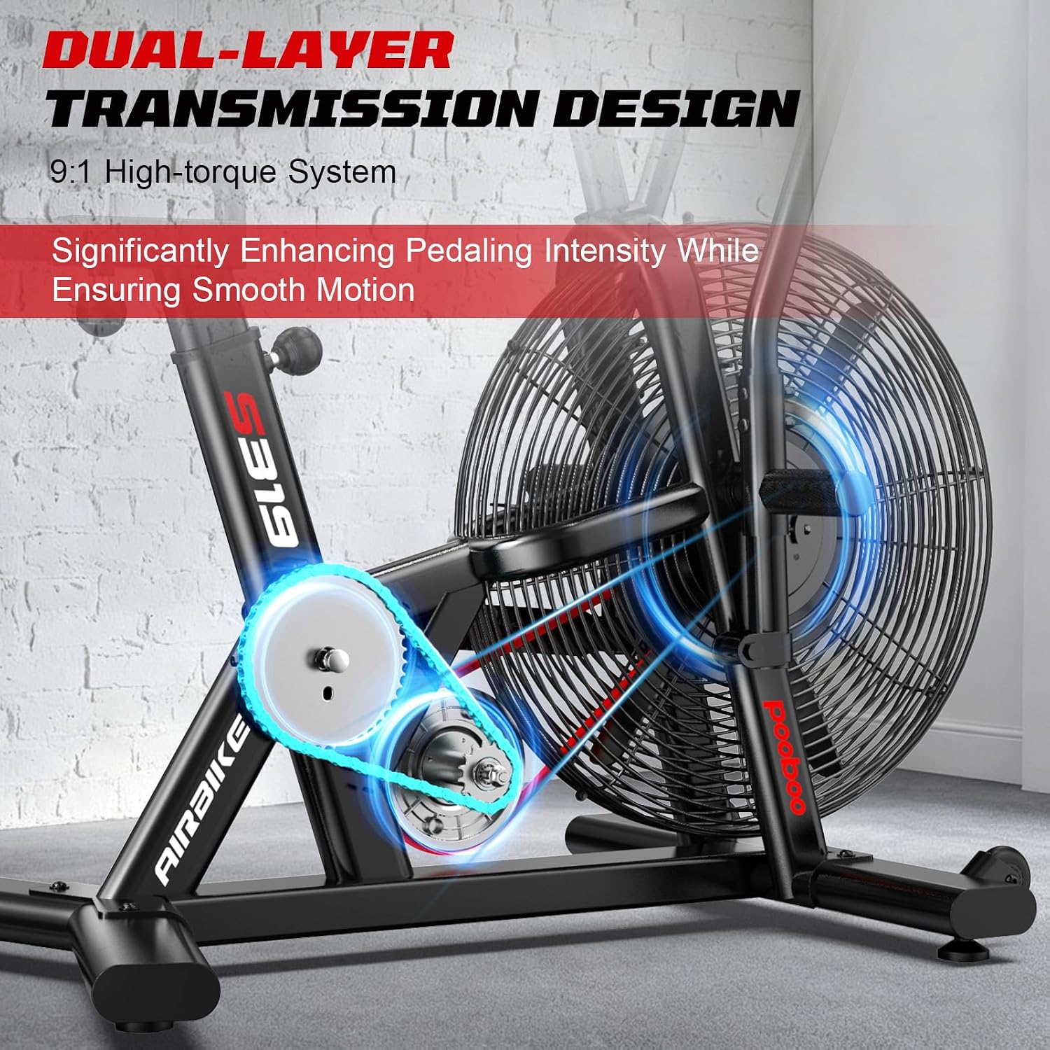 LNOW Commercial Air Bike with Dual-Action Handlebars photo 3
