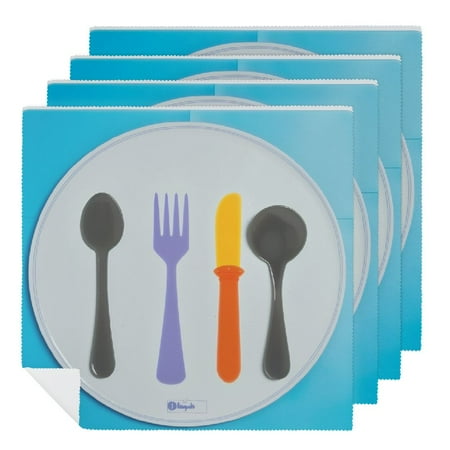 

FACANNAP Placemats for Toddlers Silicone Educational Placemats with Non-Slip Back - Table Setting Manners and Etiquette Reusable and Washable 6 PCS