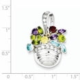 thumbnail image 2 of Sterling Silver Rh Plated Multi-Color Gemstone Basket Pendant And Pin (32 X 24) Made In China qp901, 2 of 2