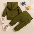 thumbnail image 7 of StylesILove Infant Baby Boys Autumn Winter Long Sleeve Little Man Pullover Hoodie and Pants 2pcs Cotton Outfit (Olive, 12 Months), 7 of 7