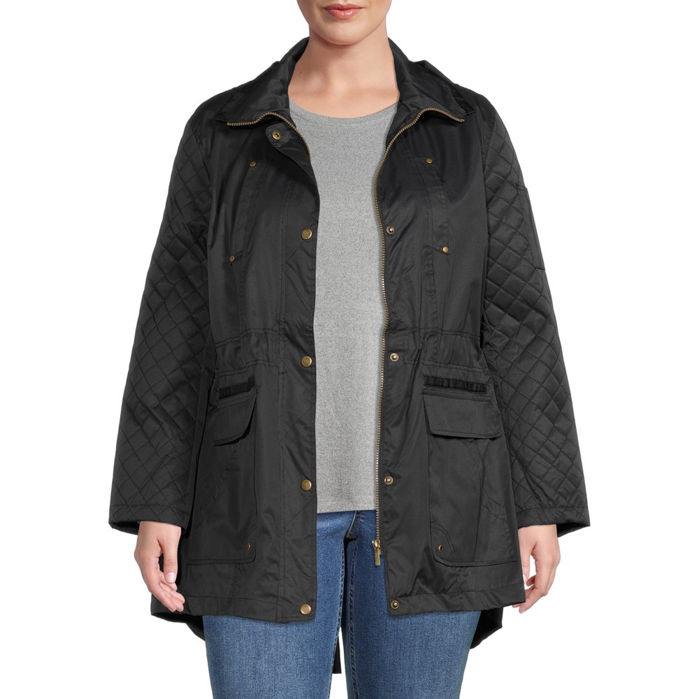 Yoki Yoki Women's Plus Size Lightweight Hooded Anorak Jacket