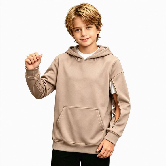 Gubotare Kid Hooded Boys Hoodie, Kids Hoodies, Boys' Fashion Hoodies & Sweatshirts Size 9-10 (Khaki,9-10 Years)