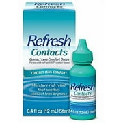 Refresh Contact Lens Comfort Eyecare, Lubricating & Moisture Drops, 0.4 Oz, 2-Pack