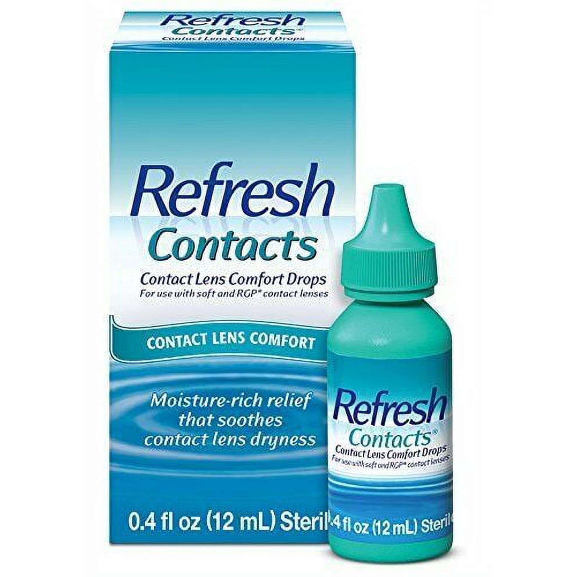 Refresh Contact Lens Comfort Eyecare, Lubricating & Moisture Drops, 0.4 Oz, 2-Pack