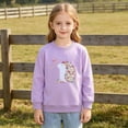 thumbnail image 5 of Mitankcoo Girls Embroidered Sweatshirt Long Sleeve Crew Neck Pullover for Casual Comfort Tops 1-7Y, 5 of 8